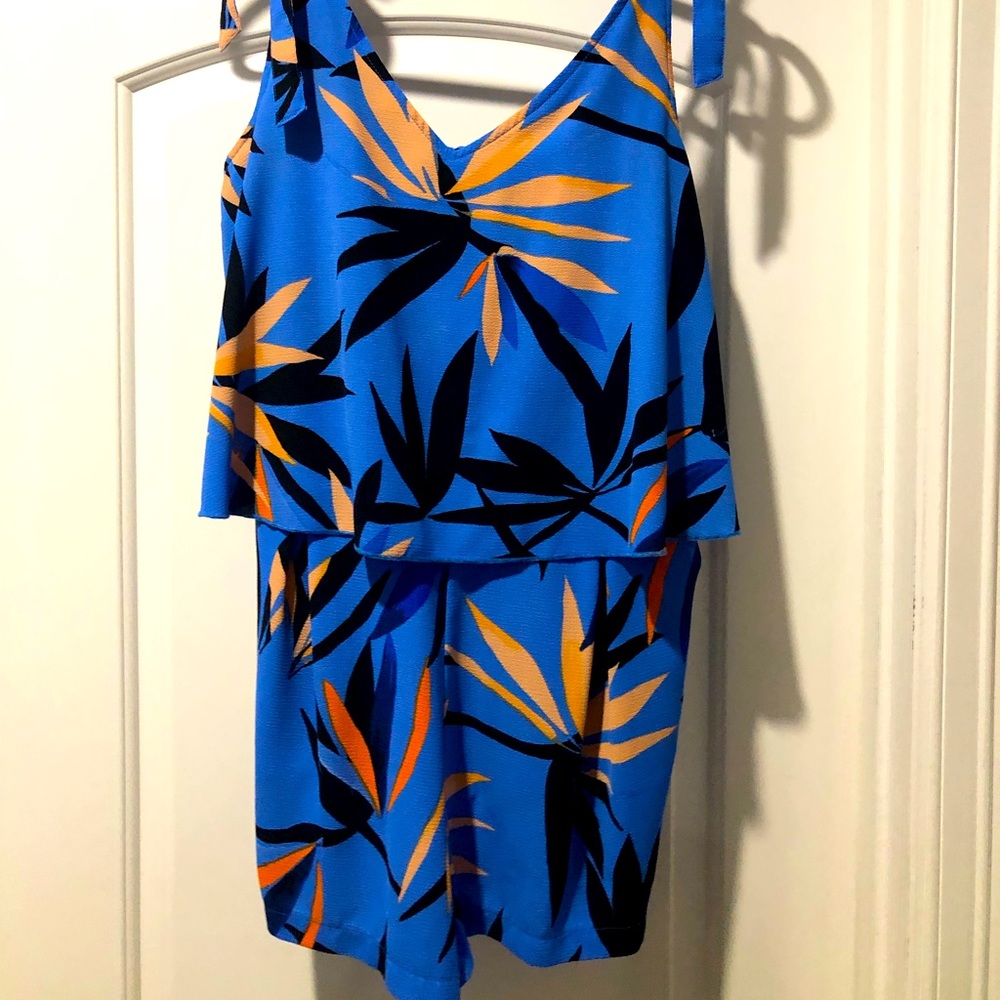 C&E blue tropical romper